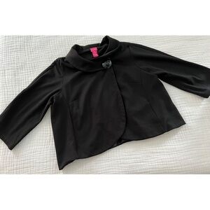 1950s Black Swing Bolero with Three-Quarter Sleeves